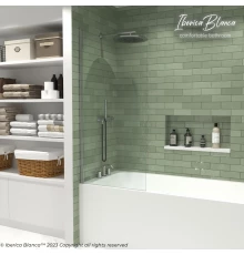 Шторка для ванны IBERICA BLANCA Mod.802 Wide Open поворотная прозрачное стекло/хром 70х150см (IB802.SC.150.70)