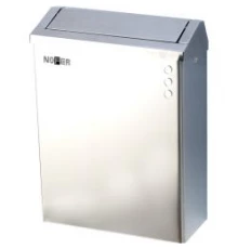 Контейнер для мусора настенный из нержавеющей стали глянцевый 23 л. С крышкой и замком
