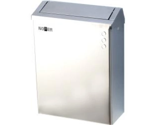 Контейнер для мусора настенный из нержавеющей стали глянцевый 23 л. С крышкой и замком
