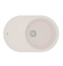 Кухонная мойка Lemark LACHA 760 врезная овальная с крылом из кварцгранита, Жасмин 