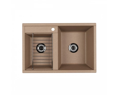 Мойка для кухни  Делия 78 DBL  780x520x218 мм, прямоуг. с крылом, латте