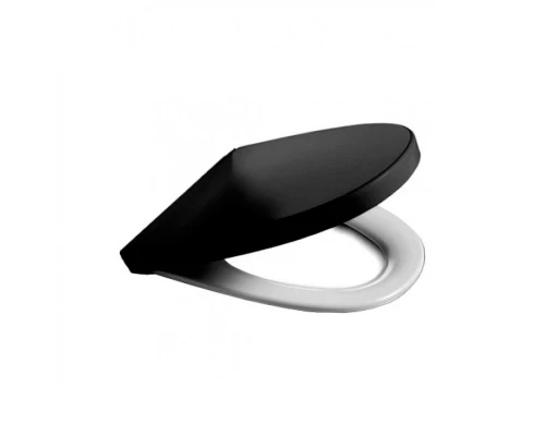 VICTORIA NORD Сиденье (белое) и крышка (черная) для унитаза, дюропласт., черно-белое. ROCA