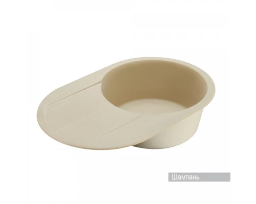 Мойка для кухни  Амира  780x500x211 мм, круглая с крылом, шампань