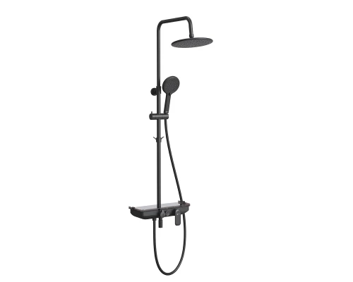 Tropic Смеситель для ванны-душа, пов.аэратор верх.лейка'Троп.дождь',р/ОД,черный,LM,LM7012BL