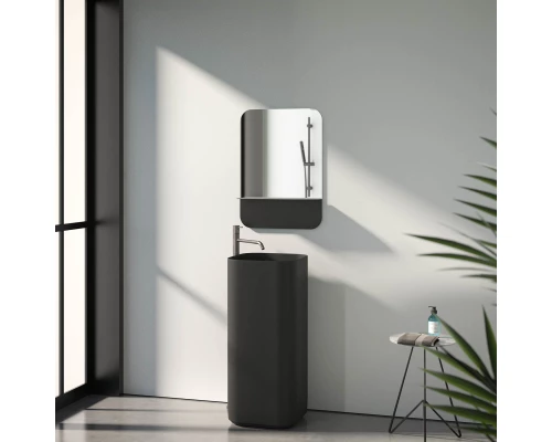 Зеркало настенное с полочкой (цвет: черный) Shadow EVOFORM 50x70 см, BY 0551