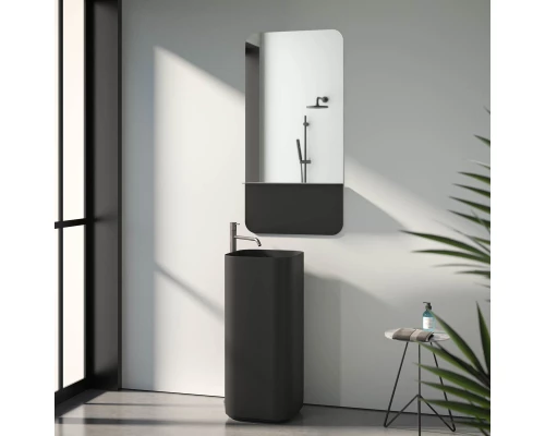 Зеркало настенное с полочкой (цвет: черный) Shadow EVOFORM 60x120 см, BY 0553