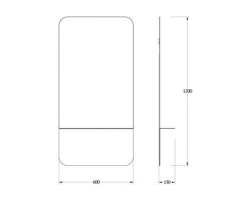 Зеркало настенное с полочкой (цвет: черный) Shadow EVOFORM 60x120 см, BY 0553