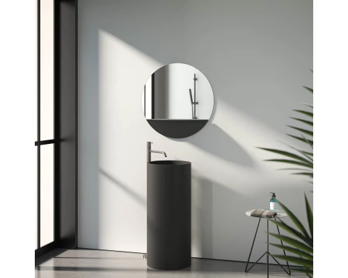 Зеркало настенное с полочкой (цвет: черный) Shadow EVOFORM D70 см, BY 0562