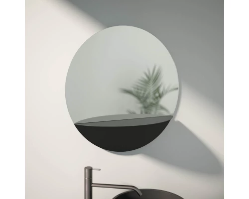 Зеркало настенное с полочкой (цвет: черный) Shadow EVOFORM D70 см, BY 0562