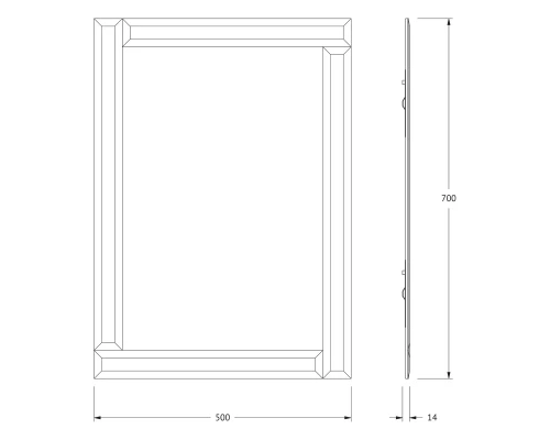 Зеркало настенное c зеркальным обрамлением Style EVOFORM 50х70 см, BY 0802