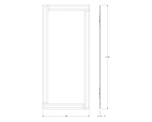 Зеркало настенное c зеркальным обрамлением Style EVOFORM 50х110 см, BY 0804