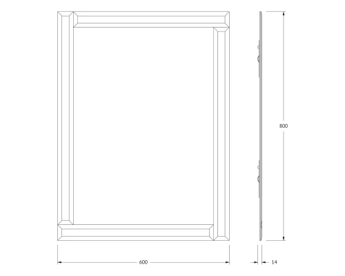 Зеркало настенное c зеркальным обрамлением Style EVOFORM 60х80 см, BY 0806