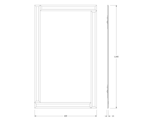 Зеркало настенное c зеркальным обрамлением Style EVOFORM 60х100 см, BY 0807