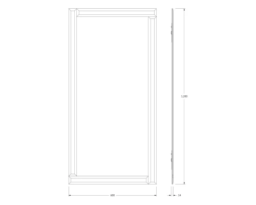 Зеркало настенное c зеркальным обрамлением Style EVOFORM 60х120 см, BY 0808
