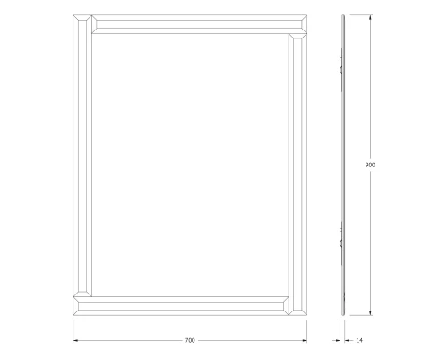 Зеркало настенное c зеркальным обрамлением Style EVOFORM 70х90 см, BY 0810