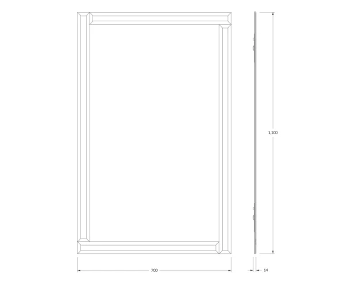 Зеркало настенное c зеркальным обрамлением Style EVOFORM 70х110 см, BY 0811