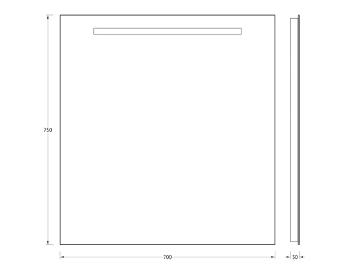 Зеркало настенное cо встроенным LUM-светильником Lumline EVOFORM 70х75 см, BY 2004