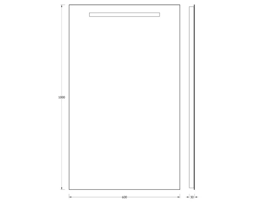 Зеркало настенное cо встроенным LUM-светильником Lumline EVOFORM 60х100 см, BY 2010