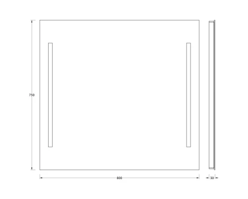 Зеркало настенное с 2-мя встроенными LED-светильниками Ledline EVOFORM 90х75 см, BY 2118