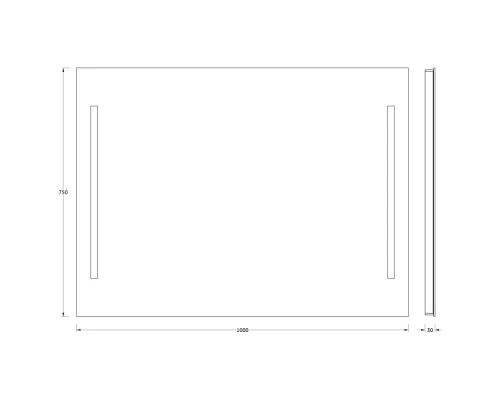 Зеркало настенное с 2-мя встроенными LED-светильниками Ledline EVOFORM 100х75 см, BY 2119