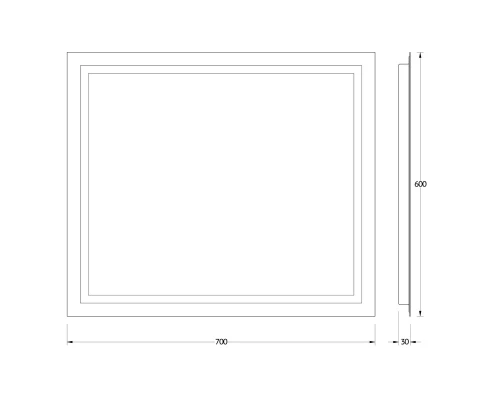 Зеркало настенное со встроенным LED-светильником Ledline EVOFORM 70х60 см, BY 2134