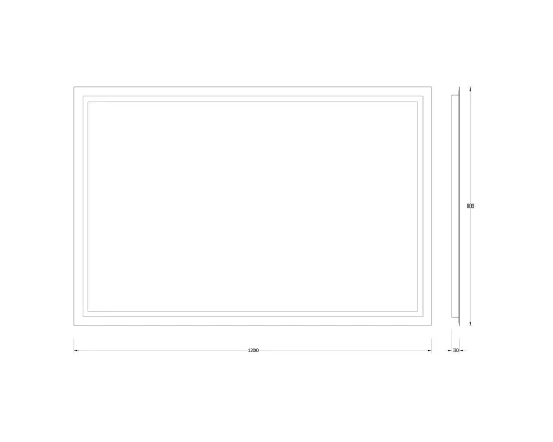 Зеркало настенное со встроенным LED-светильником Ledline EVOFORM 120х80 см, BY 2138