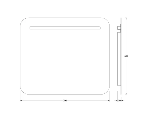 Зеркало настенное со встроенным LED-светильником Ledline EVOFORM 70х60 см, BY 2144