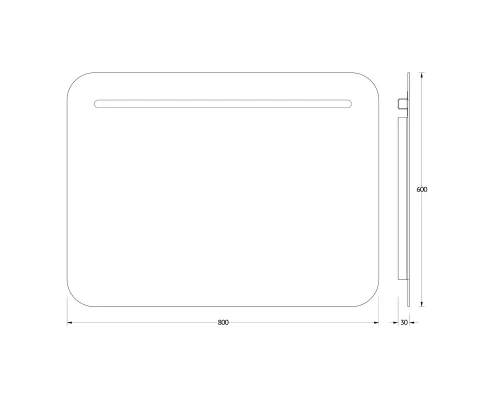 Зеркало настенное со встроенным LED-светильником Ledline EVOFORM 80х60 см, BY 2145