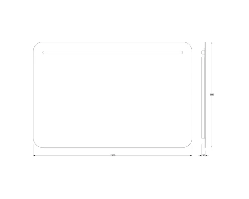 Зеркало настенное со встроенным LED-светильником Ledline EVOFORM 120х80 см, BY 2148