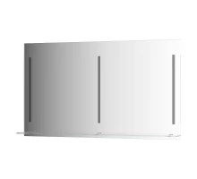 Зеркало настенное c полочкой и 3-мя встроенными LED-светильниками Ledline-S EVOFORM 130x75 см, BY 2169