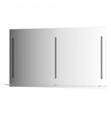 Зеркало настенное c полочкой и 3-мя встроенными LED-светильниками Ledline-S EVOFORM 130x75 см, BY 2169