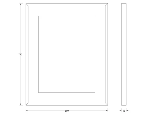 Зеркало настенное в багетной раме хром со встроенным LED-светильником Ledside EVOFORM 60x75 см, BY 2201