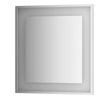 Зеркало настенное в багетной раме хром со встроенным LED-светильником Ledside EVOFORM 70x75 см, BY 2202