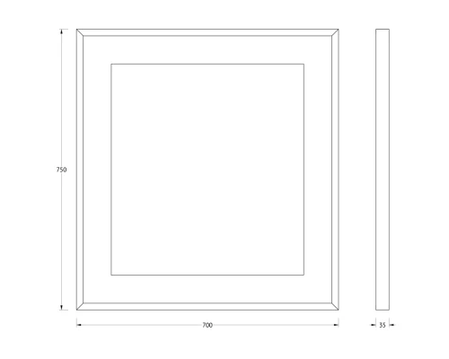 Зеркало настенное в багетной раме хром со встроенным LED-светильником Ledside EVOFORM 70x75 см, BY 2202