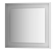 Зеркало настенное в багетной раме хром со встроенным LED-светильником Ledside EVOFORM 80x75 см, BY 2203