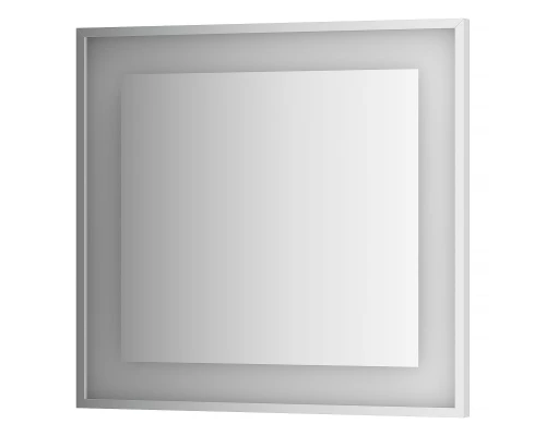 Зеркало настенное в багетной раме хром со встроенным LED-светильником Ledside EVOFORM 80x75 см, BY 2203
