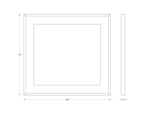 Зеркало настенное в багетной раме хром со встроенным LED-светильником Ledside EVOFORM 80x75 см, BY 2203