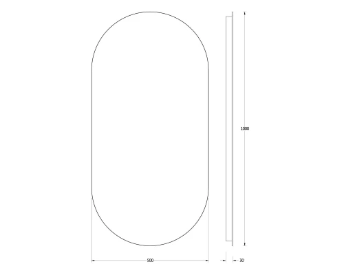 Зеркало настенное с LED-подсветкой Ledshine EVOFORM 50х100 см, BY 2597