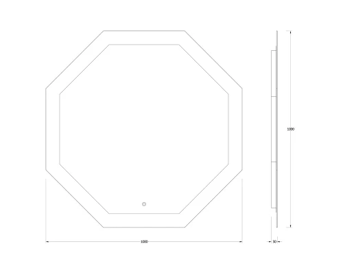 Зеркало настенное с LED-подсветкой, сенсорный выключатель, Ledshine EVOFORM 100х100 см, BY 2607