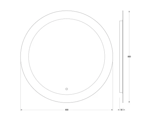 Зеркало настенное с LED-подсветкой, сенсорный выключатель, Ledshine EVOFORM 80х80 см, BY 2625