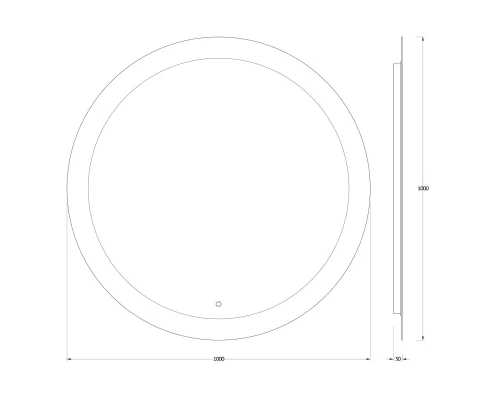 Зеркало настенное с LED-подсветкой, сенсорный выключатель, Ledshine EVOFORM 100х100 см, BY 2627