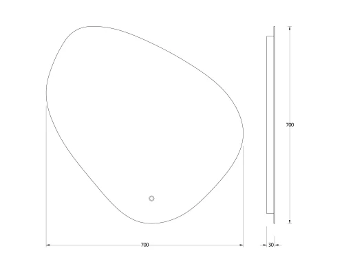 Зеркало настенное с LED-подсветкой, сенсорный выключатель, Ledshine EVOFORM 70х70 см, BY 2664