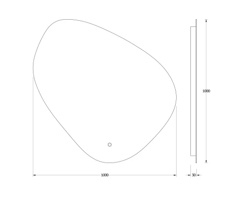Зеркало настенное с LED-подсветкой, сенсорный выключатель, Ledshine EVOFORM 100х100 см, BY 2677