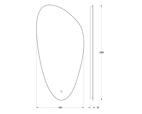 Зеркало настенное с LED-подсветкой, сенсорный выключатель, Ledshine EVOFORM 50х100 см, BY 2682