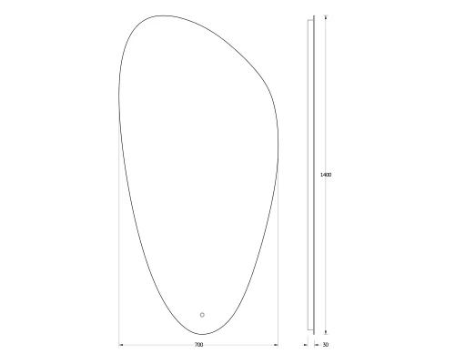 Зеркало настенное с LED-подсветкой, сенсорный выключатель, Ledshine EVOFORM 70х140 см, BY 2694