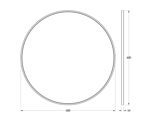 Зеркало настенное EVOFORM в багетной раме чёрный, D60 см, BY 7502