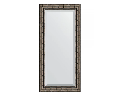 Зеркало настенное с фацетом EVOFORM в багетной раме серебряный бамбук, 53х113 см, BY 1146
