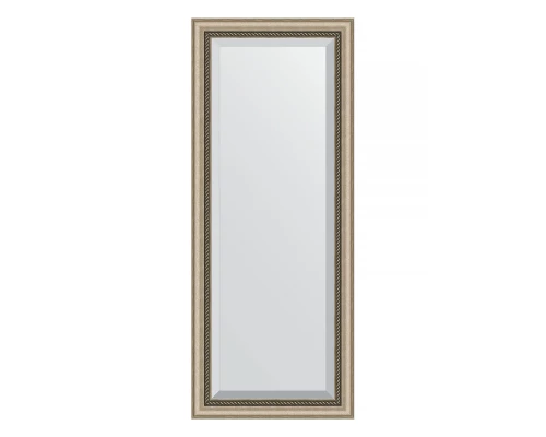 Зеркало настенное с фацетом EVOFORM в багетной раме состаренное серебро с плетением, 58х143 см, BY 1162
