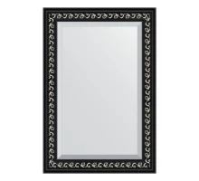 Зеркало настенное с фацетом EVOFORM в багетной раме чёрный ардеко, 65х95 см, BY 1175