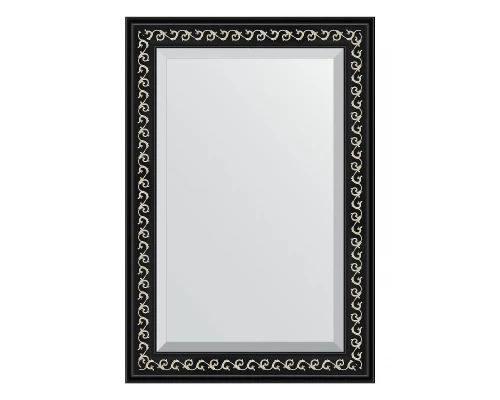 Зеркало настенное с фацетом EVOFORM в багетной раме чёрный ардеко, 65х95 см, BY 1175